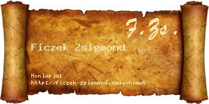 Ficzek Zsigmond névjegykártya